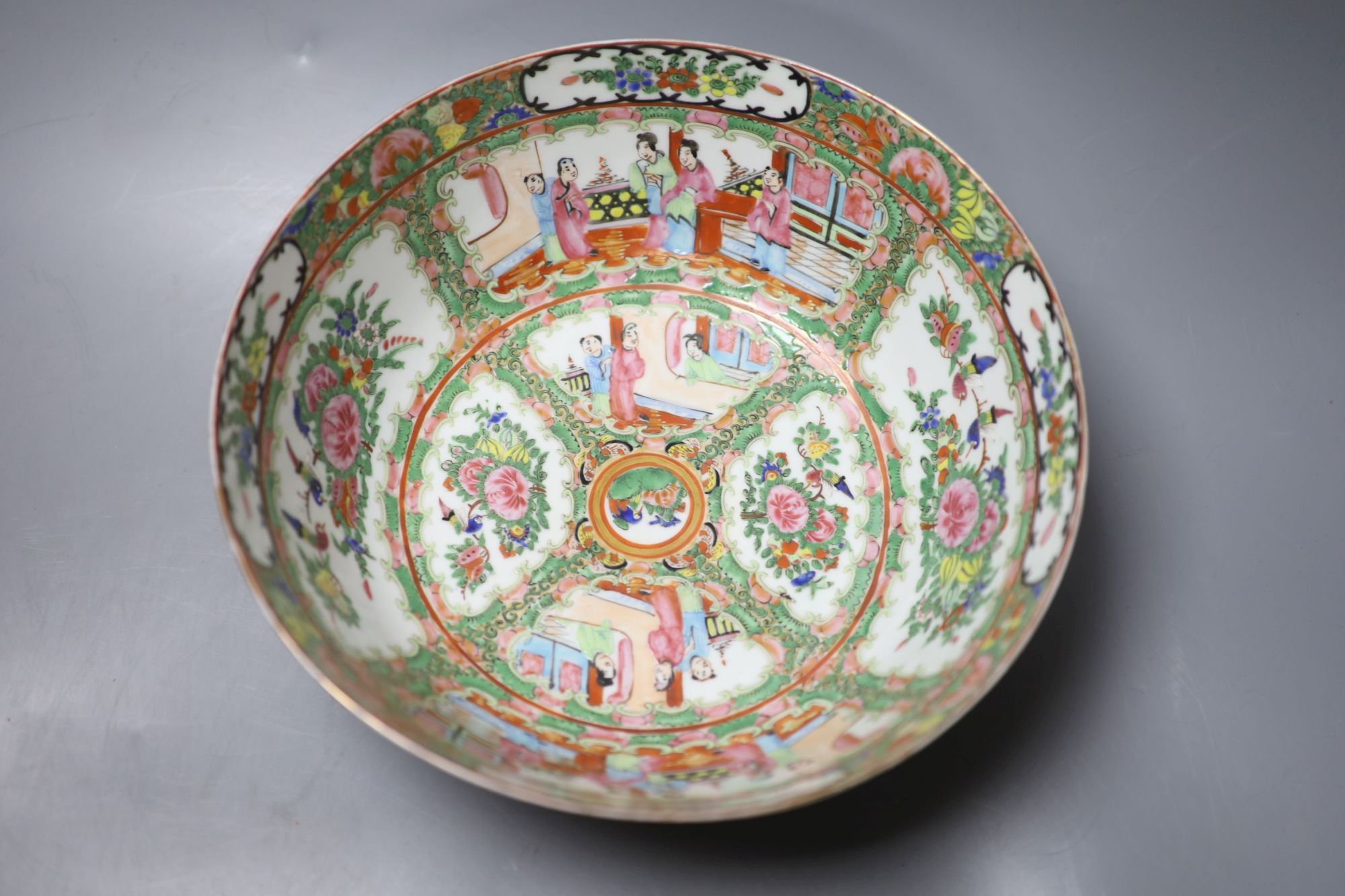 A group Chinese and Japanese ceramics including a Cantonese famille rose bowl, 26cm